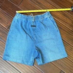 Essentials Light Blue Denim Shorts with Drawstring